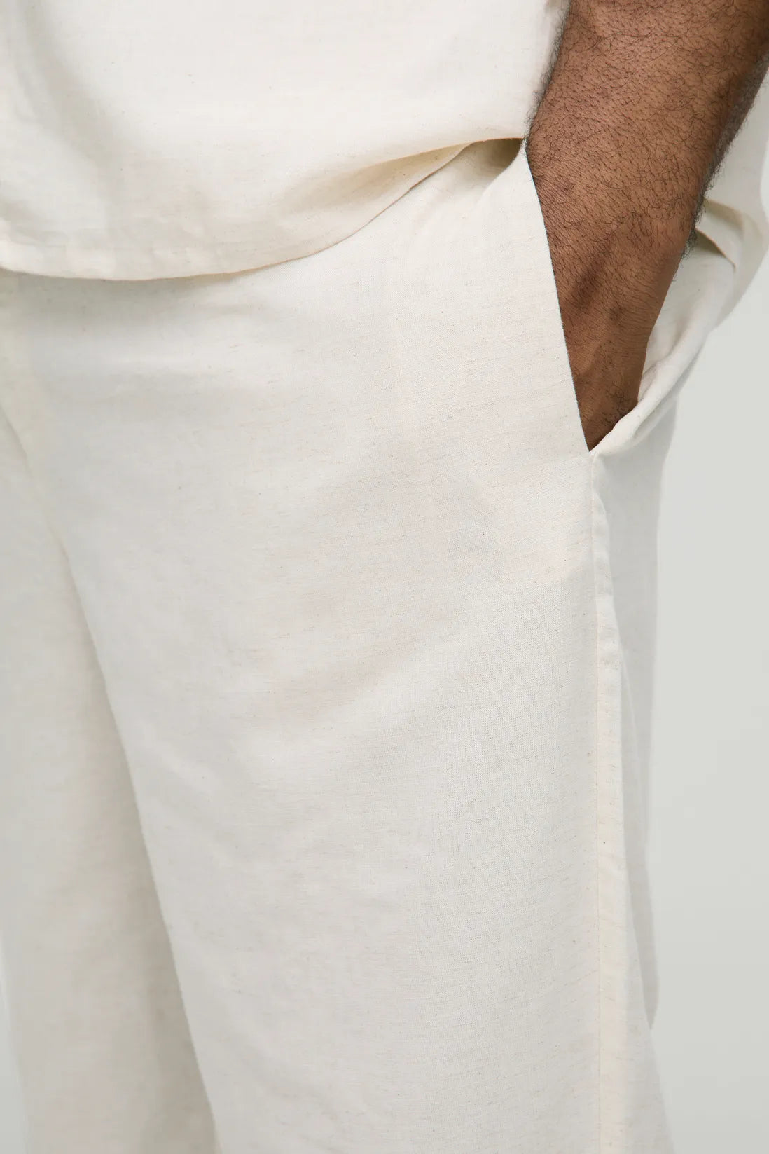 Plus Linen Blend Tailored Tapered Trousers