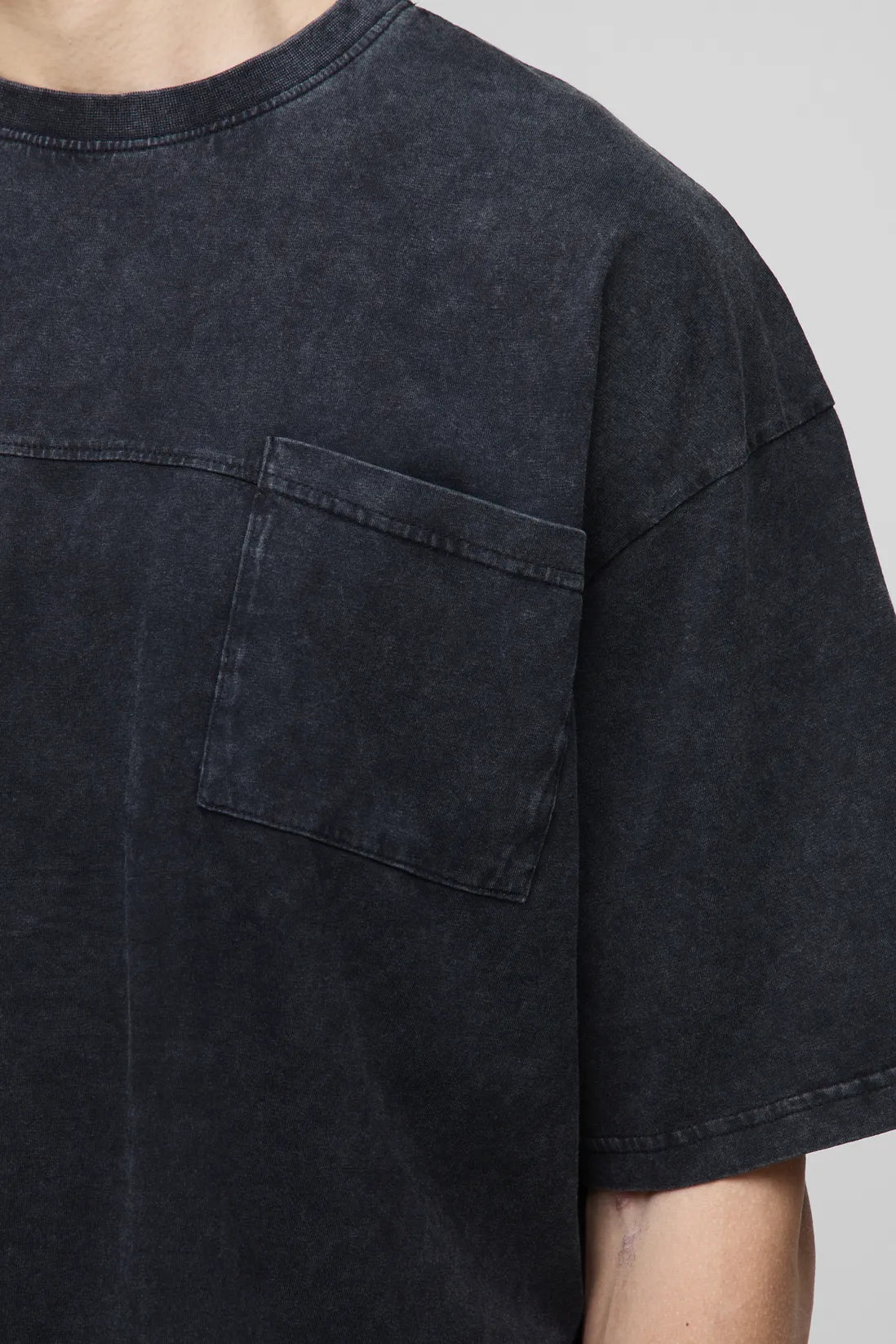Tall Oversized Washed Pocket T-Shirt
