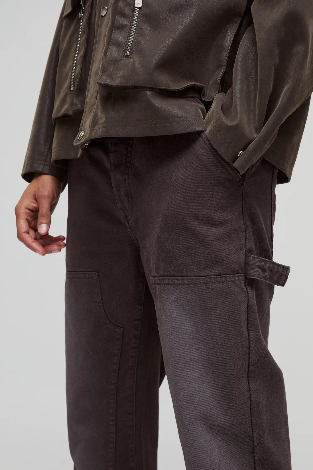 Straight Leg Washed Carpenter Jeans