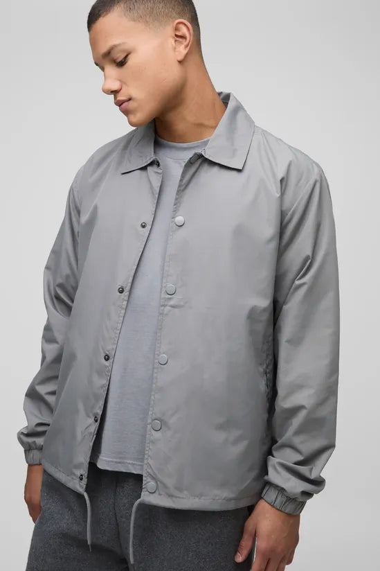 Regular Fit Collared Coach Jacket