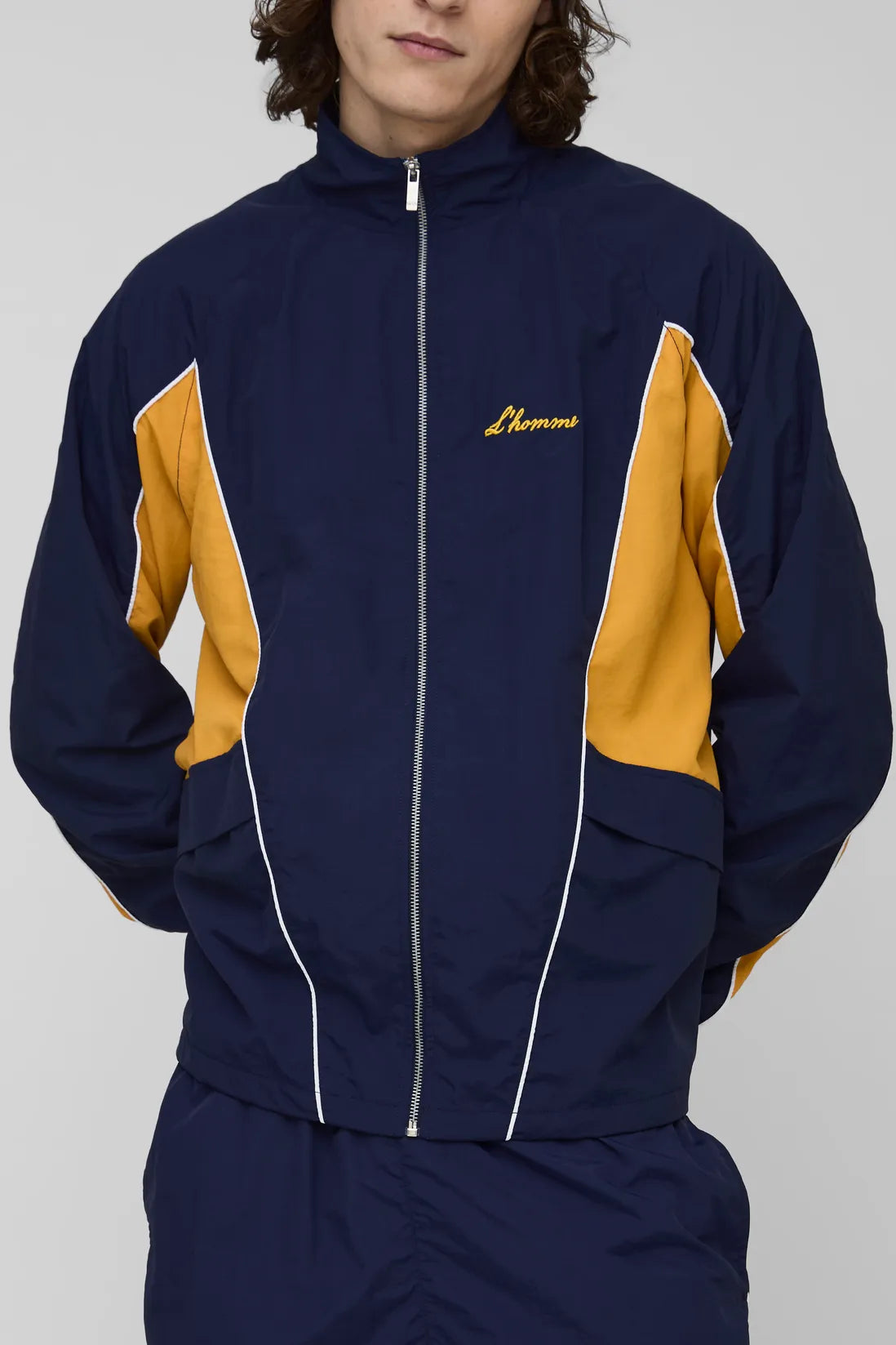 Tall Crinkle Nylon Panelled Regular Track Jacket