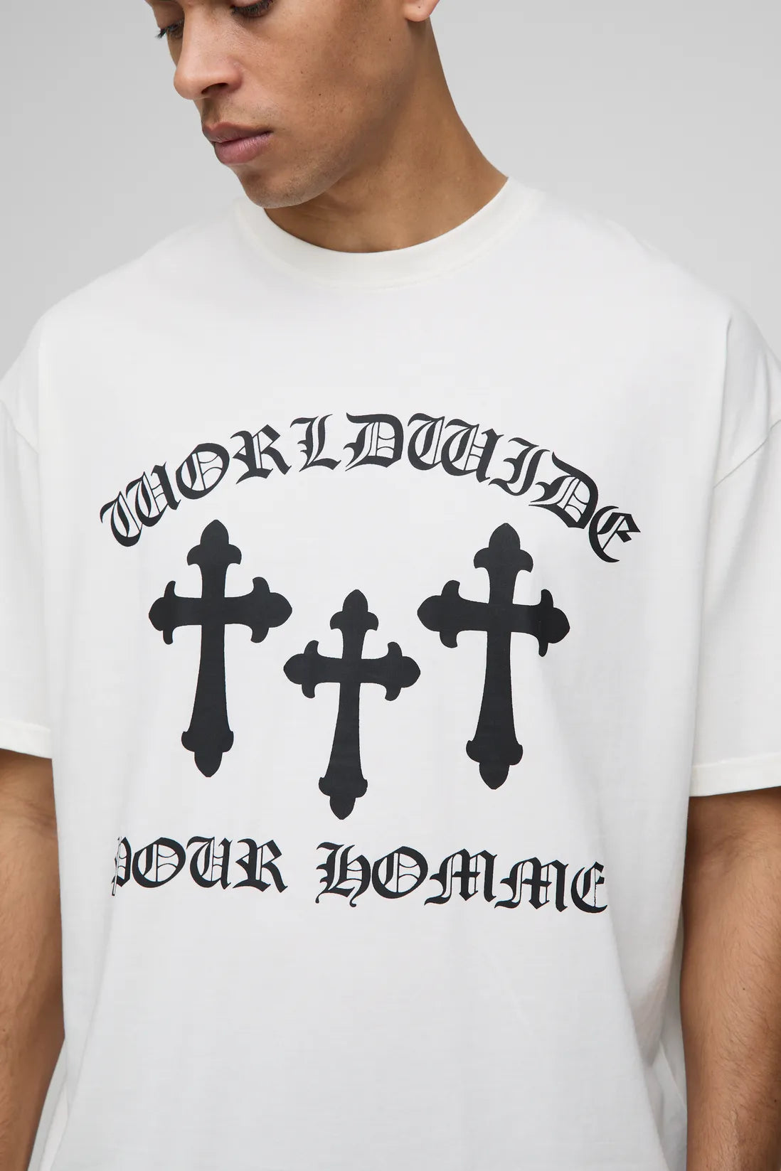 Oversized Worldwide Cross Printed T-Shirt