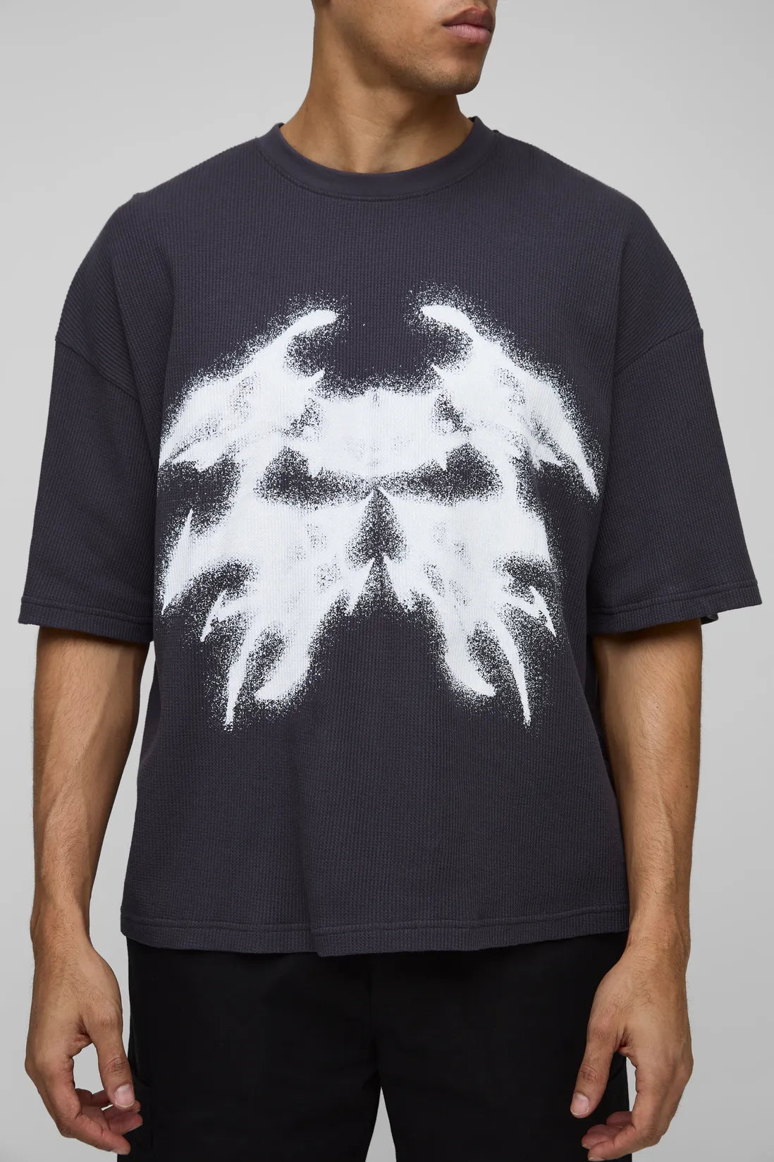 Oversized Boxy Waffle Printed T-Shirt