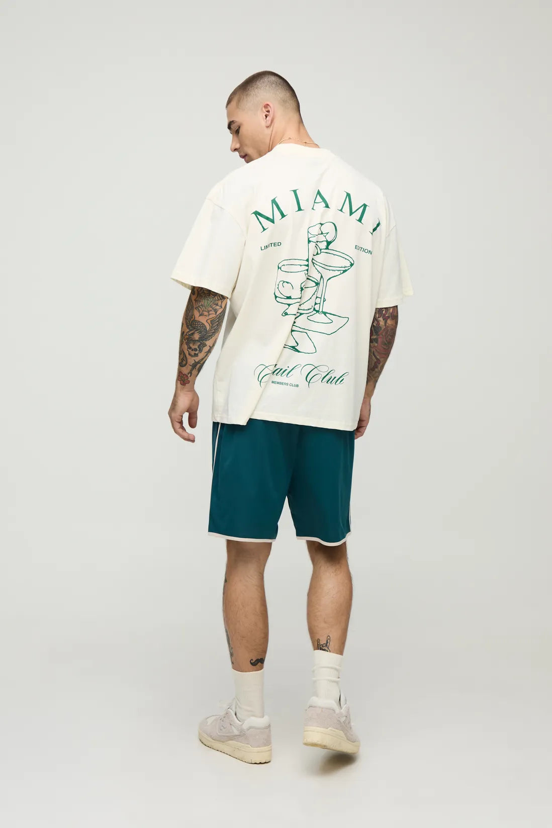Oversized Man Racing Dropped Crotch Mesh Shorts
