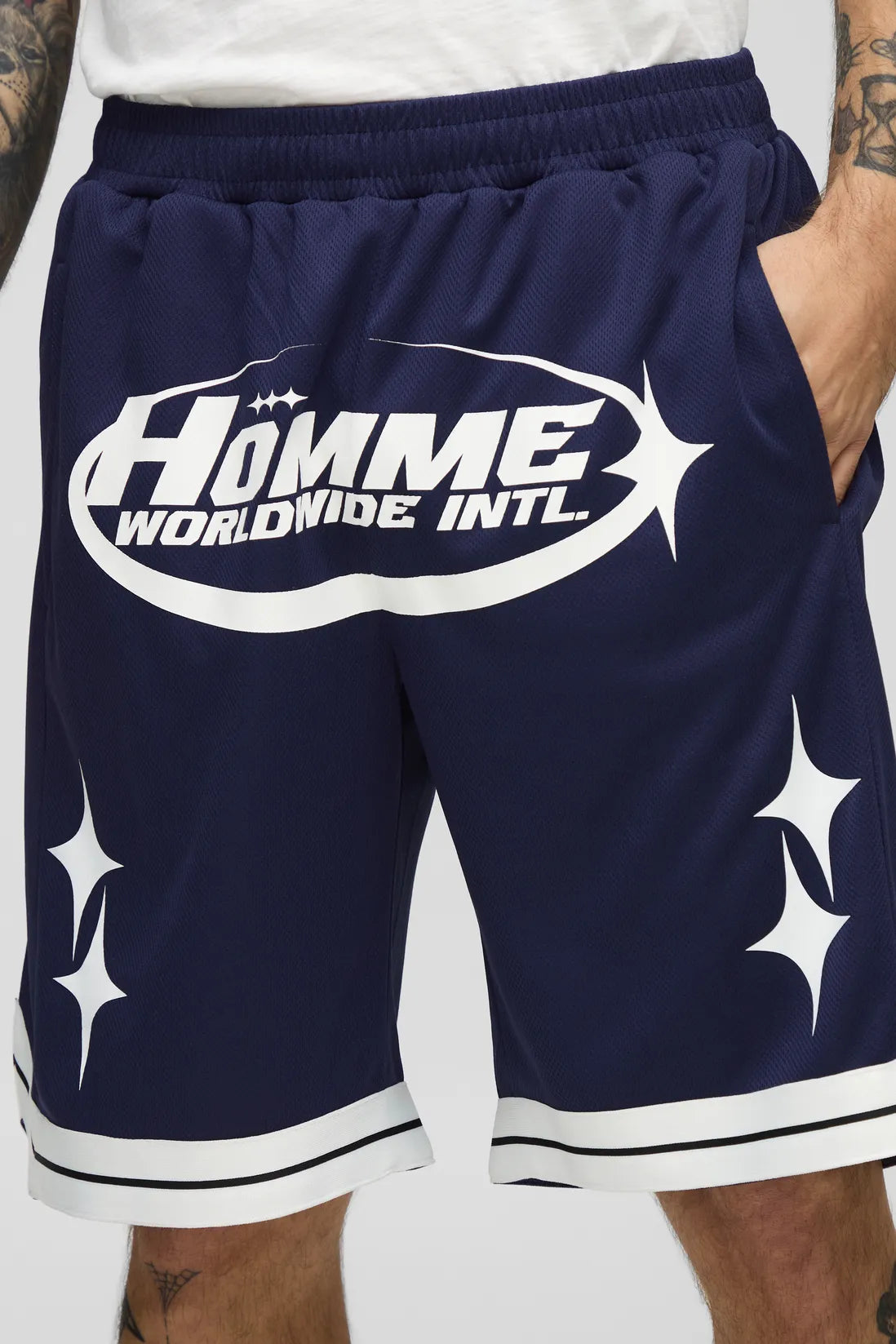 Homme Mid Length Mesh Basketball Shorts