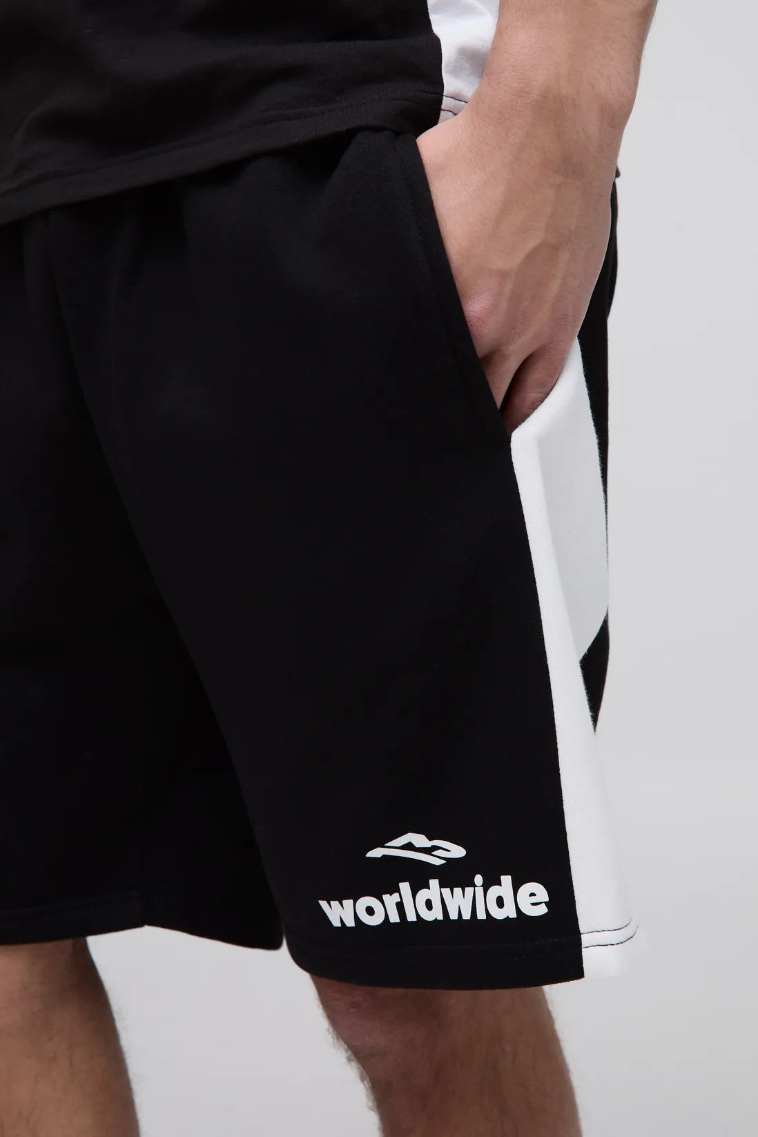 Relaxed Worldwide Mid Length Colour Block Shorts
