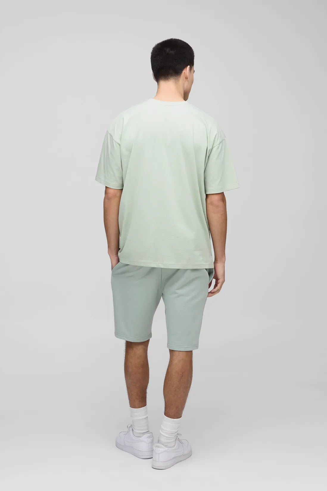 260GSM Loopback Basic Slim Fit Mid Length Shorts