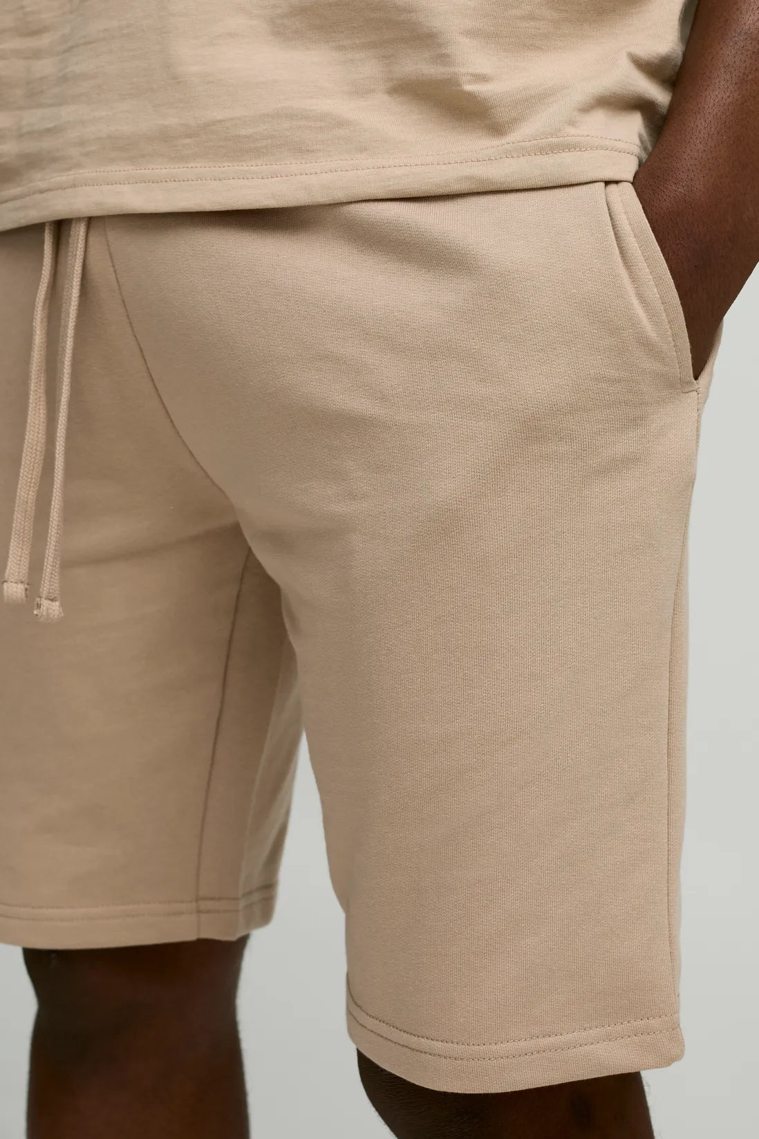 260GSM Loopback Basic Slim Fit Mid Length Shorts