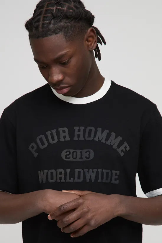 Regular Fit Pour Homme Ringer T-Shirt