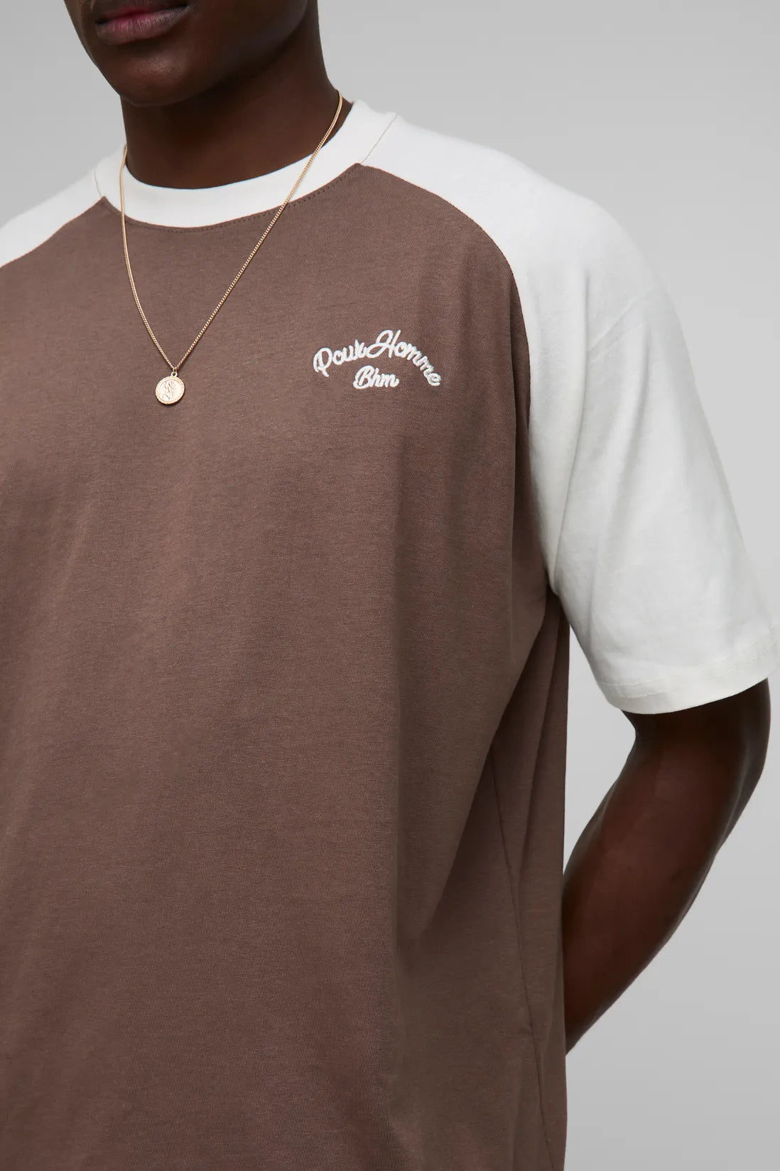 Oversized Homme Contrast Raglan T-Shirt