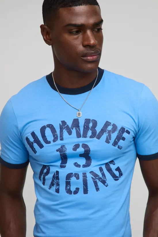 Muscle Fit Hombre Racing Ringer T-Shirt