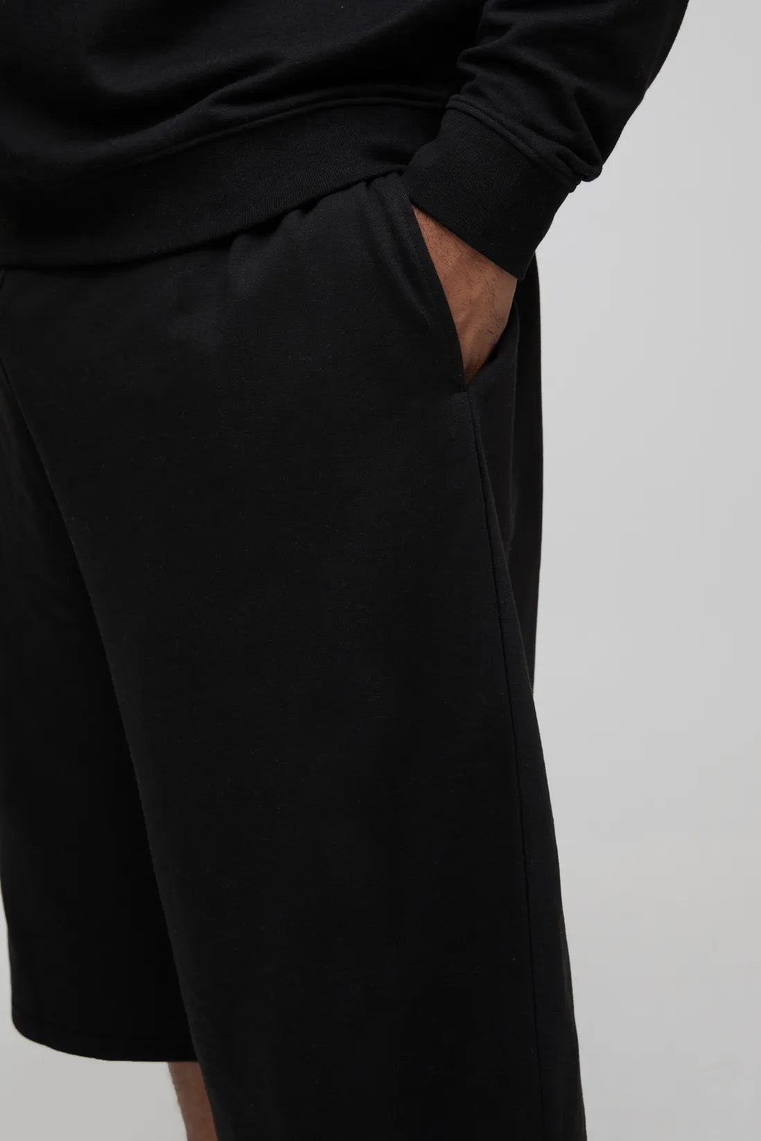 Plus 260GSM Loopback Basic Regular Fit Jersey Longline Shorts