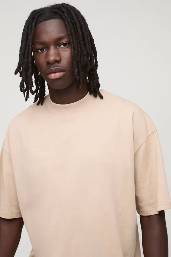 Basic Oversized Extended Neck T-Shirt