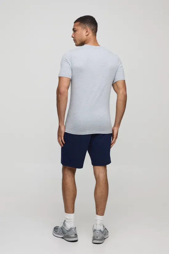 Men Basic Muscle Fit Crew Neck T-Shirt