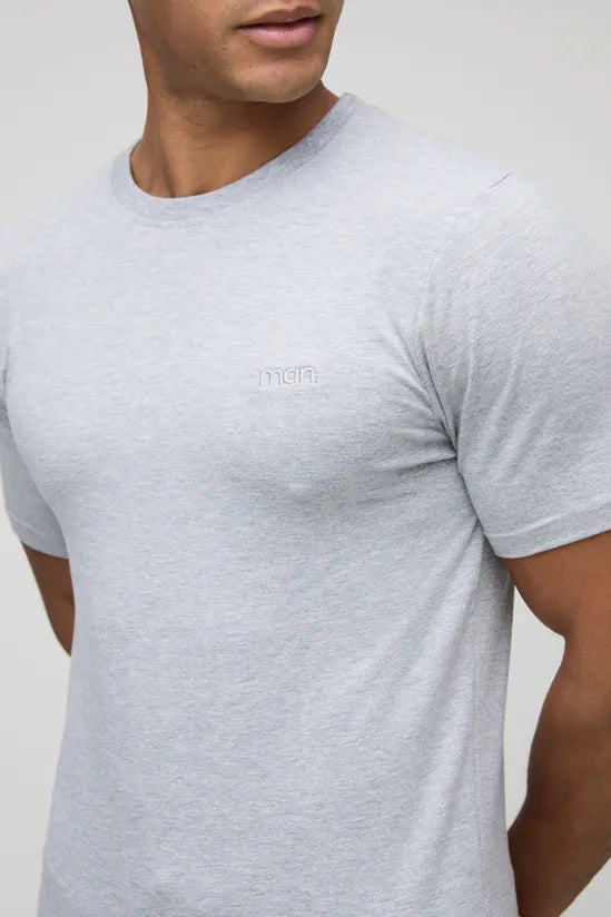 Men Basic Muscle Fit Crew Neck T-Shirt