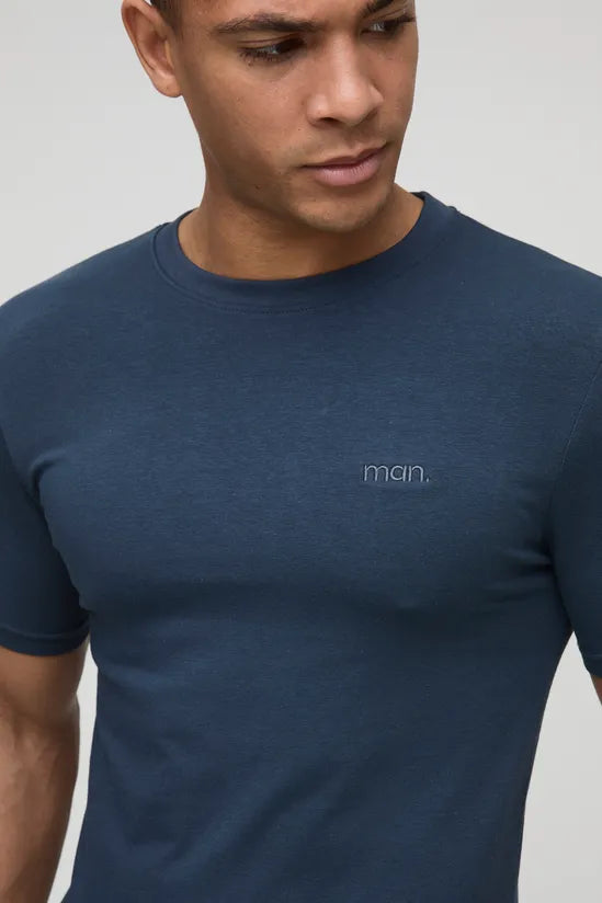 Men Basic Muscle Fit Crew Neck T-Shirt