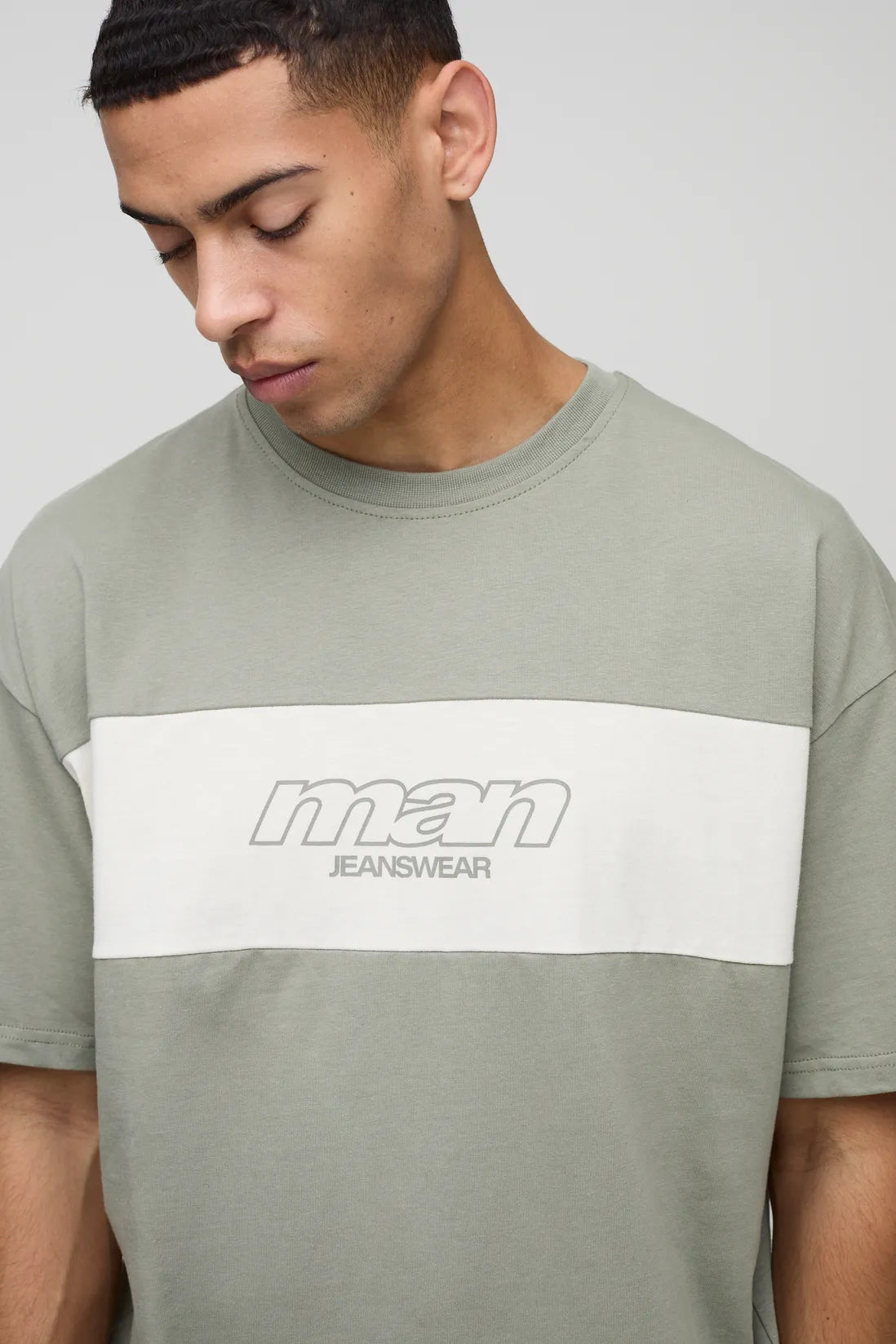 Oversized Man Colour Block T-Shirt