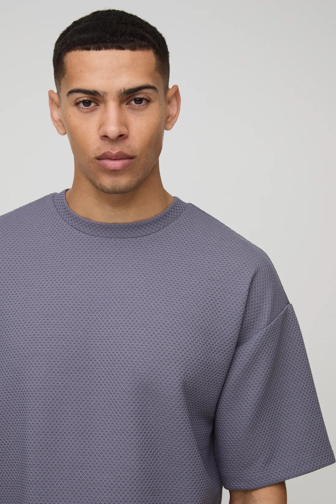 Regular Fit Textured Drop Shoulder T-Shirt