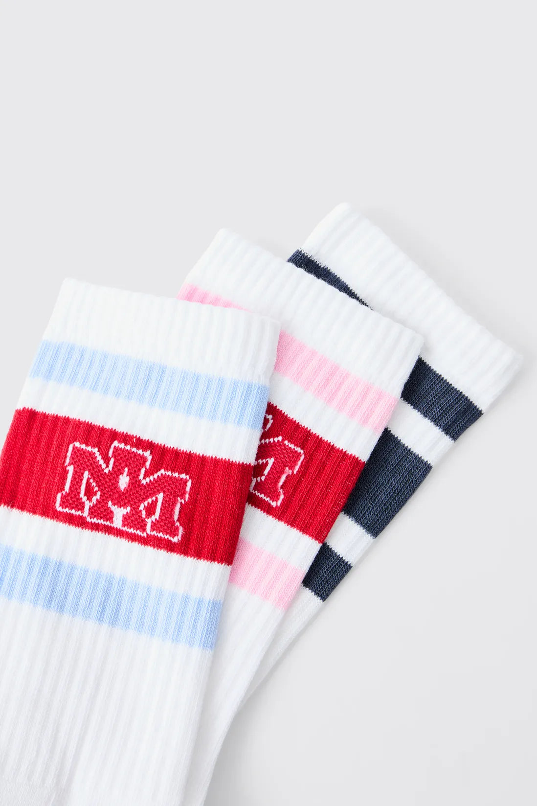 3 Pack Stripe Jacquard Ofcl MAN Badge Sport Socks