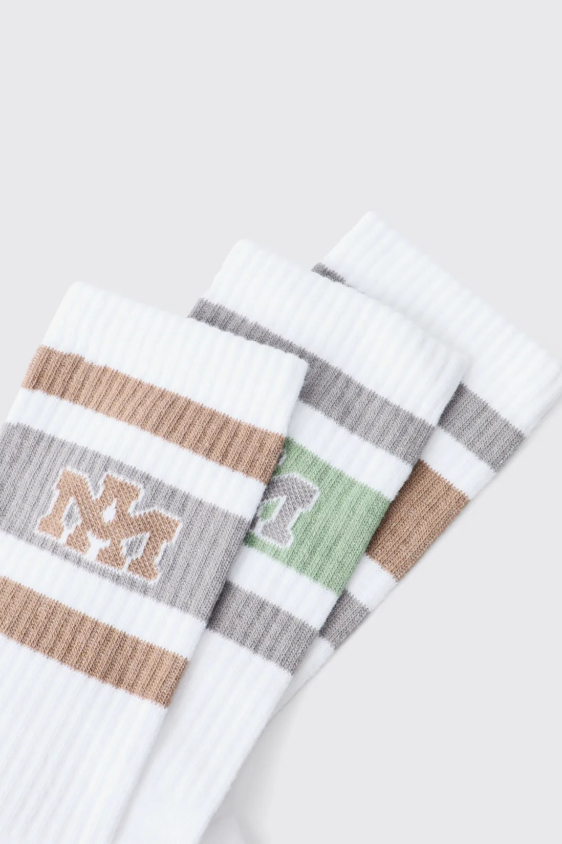 3 Pack Stripe Jacquard Ofcl MAN Badge Sport Socks