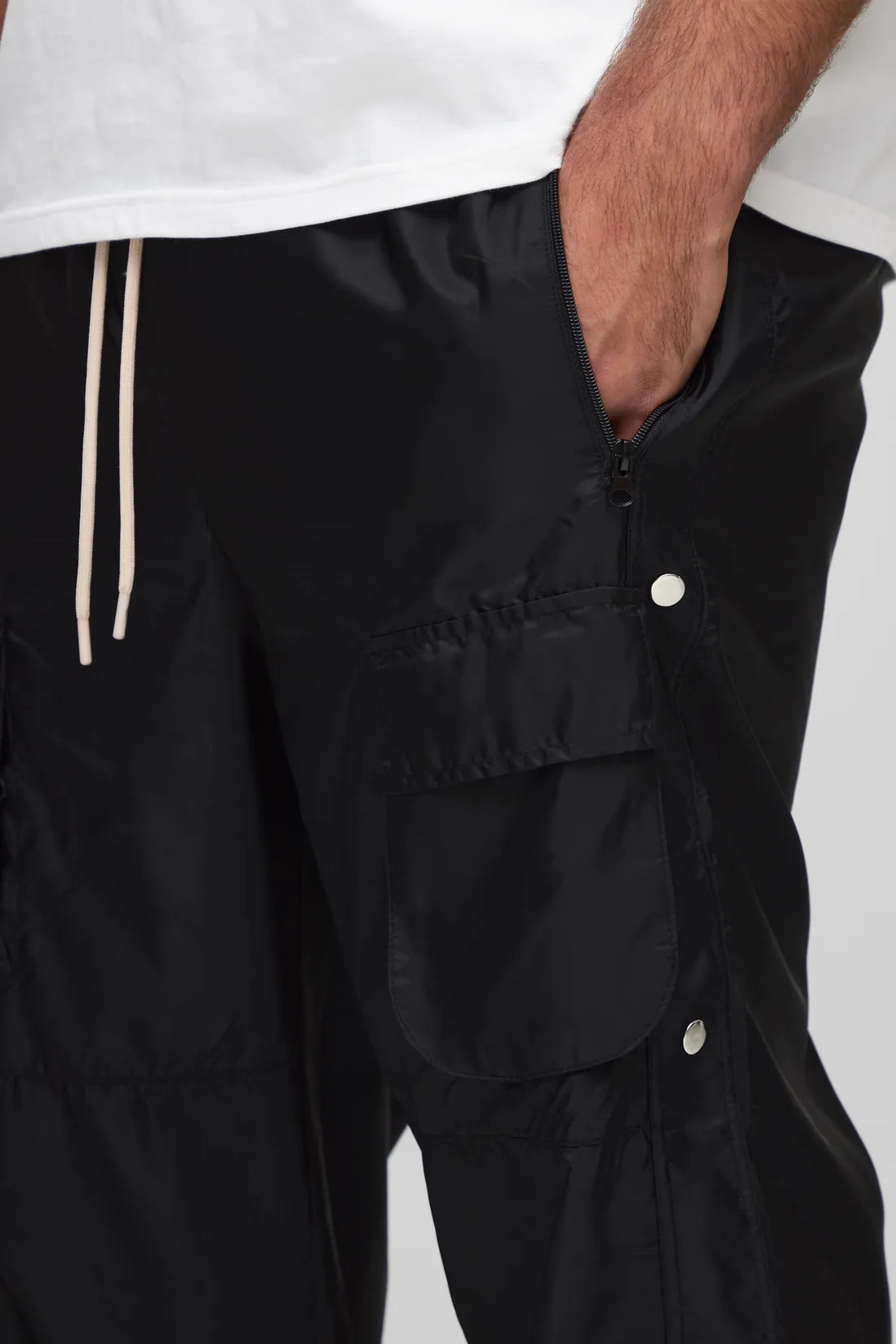 Plus Popper Side Elasticated Waist Relaxed Cargo Trousers