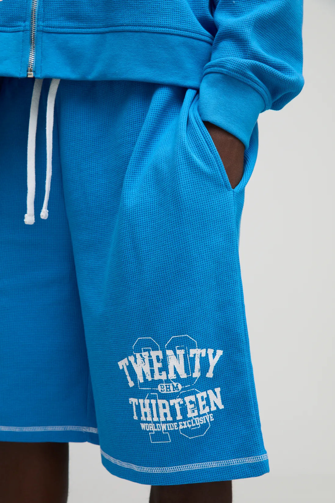 Oversized Waffle Varsity Printed Short