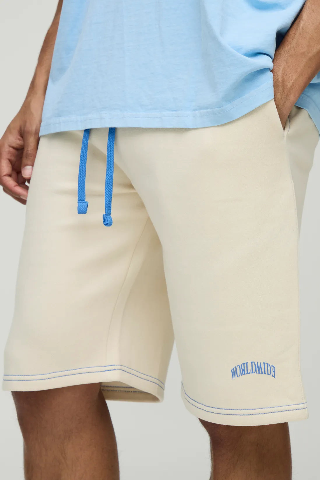 Relaxed Worldwide Contrast Stitch Long Length Short