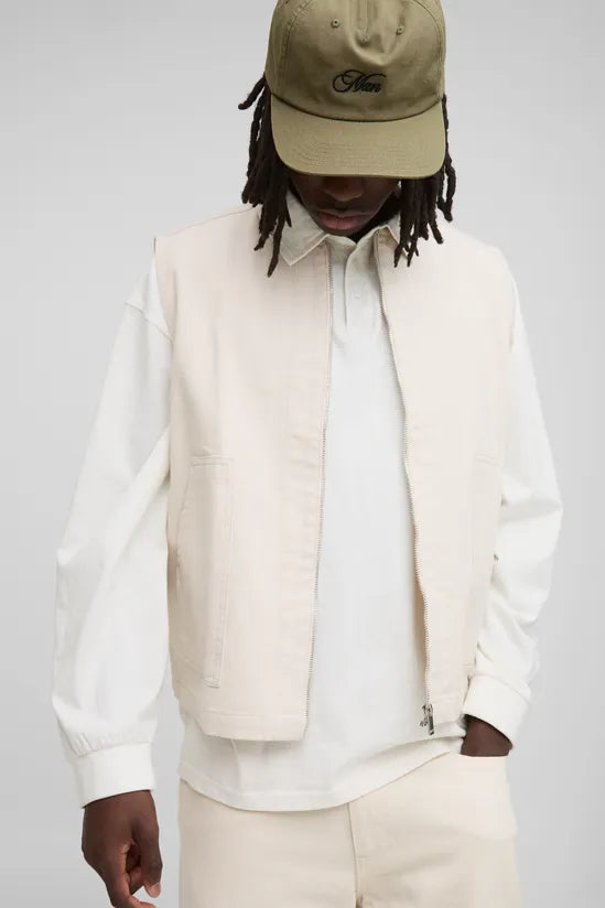 Denim Carpenter Ecru Vest Jackets
