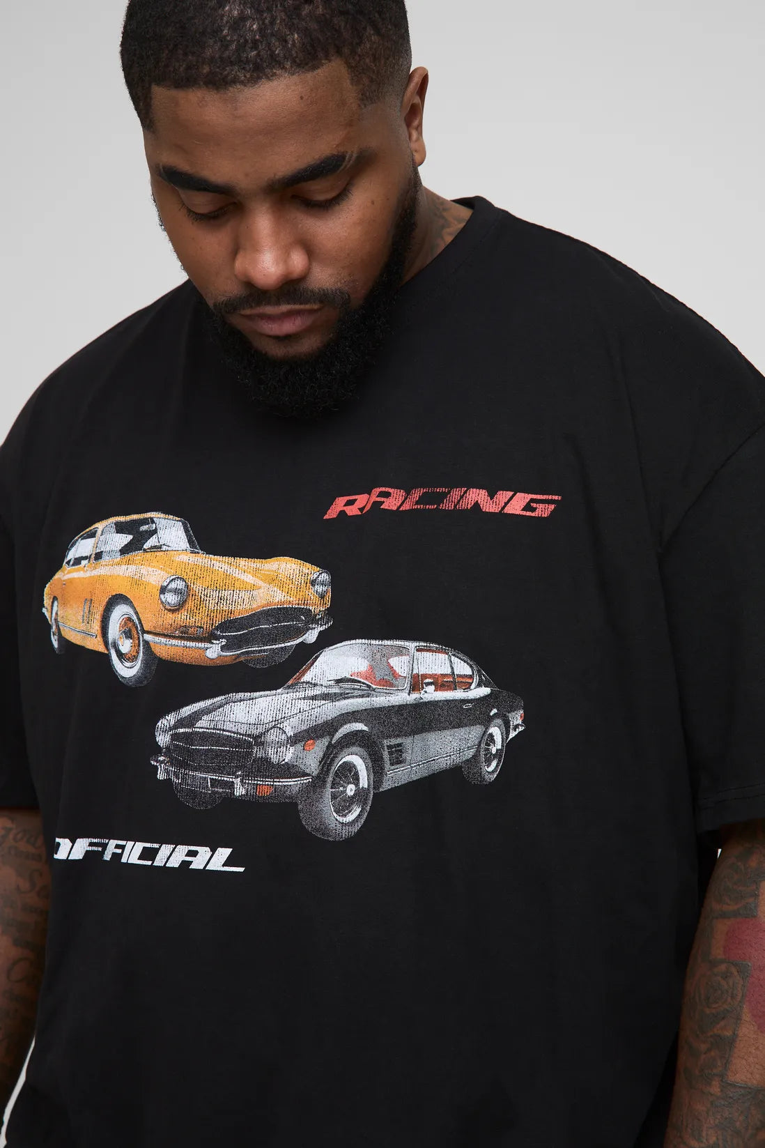 Plus Vintage Car Graphic Oversized T-Shirt
