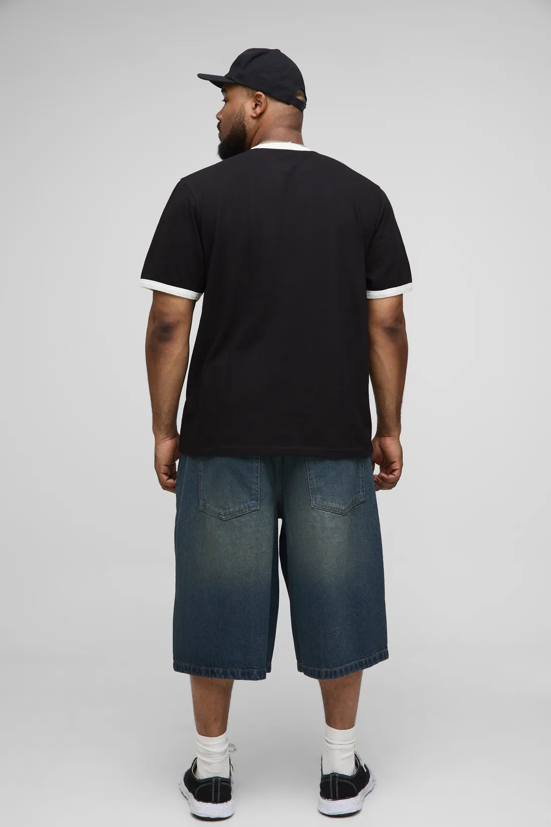Plus Ringer Crew Neck Regular Fit T-Shirt