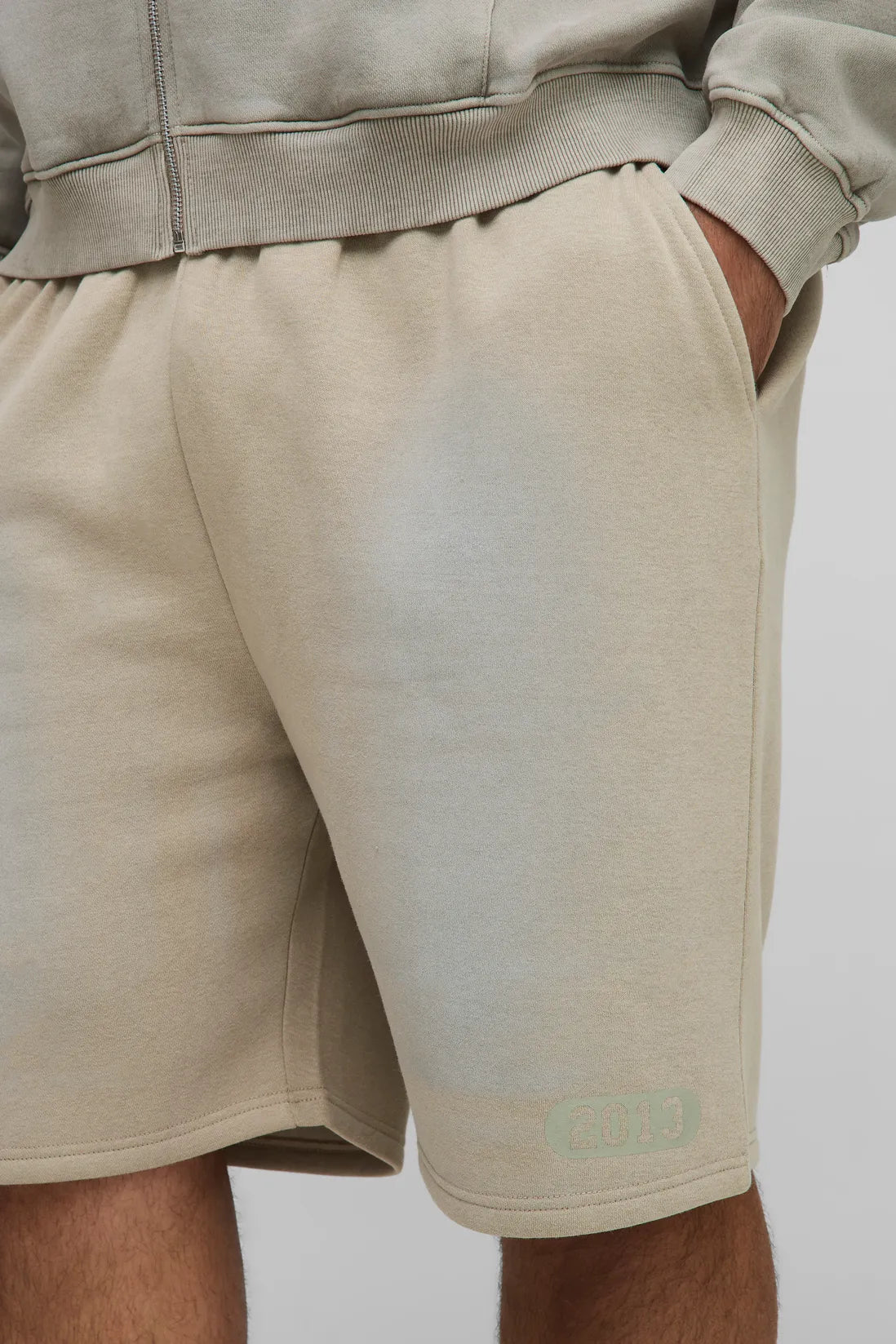 Plus Loose Fit Spray Wash Print Jersey Shorts