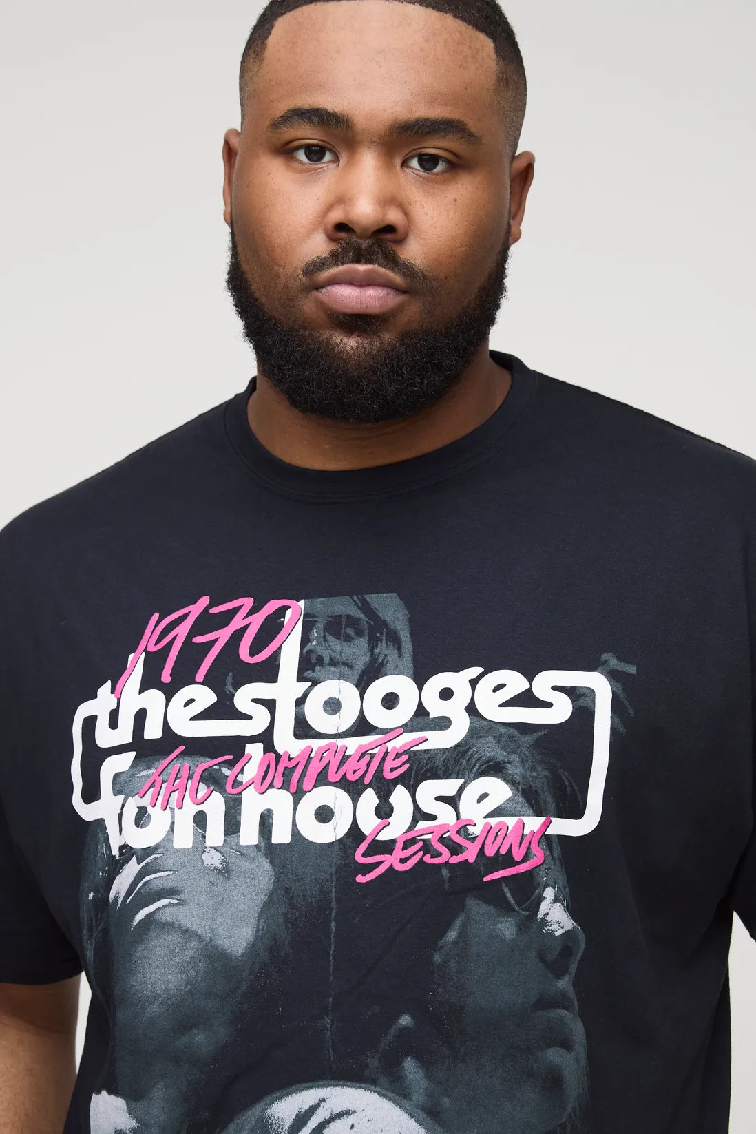 Plus Oversized The Stooges License Print T-Shirt