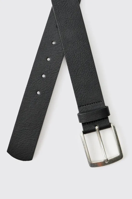 MAN Debossed Faux Leather Belt