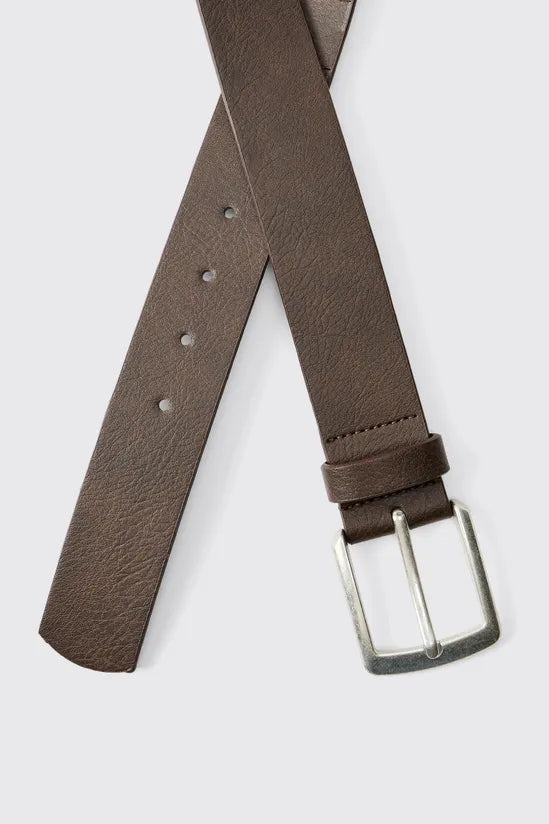 MAN Debossed Faux Leather Belt