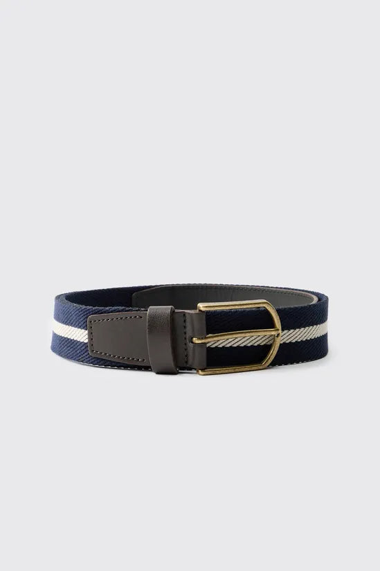Striped Faux Leather Belt