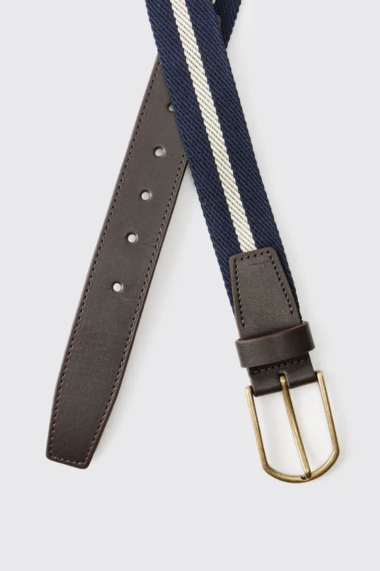 Striped Faux Leather Belt