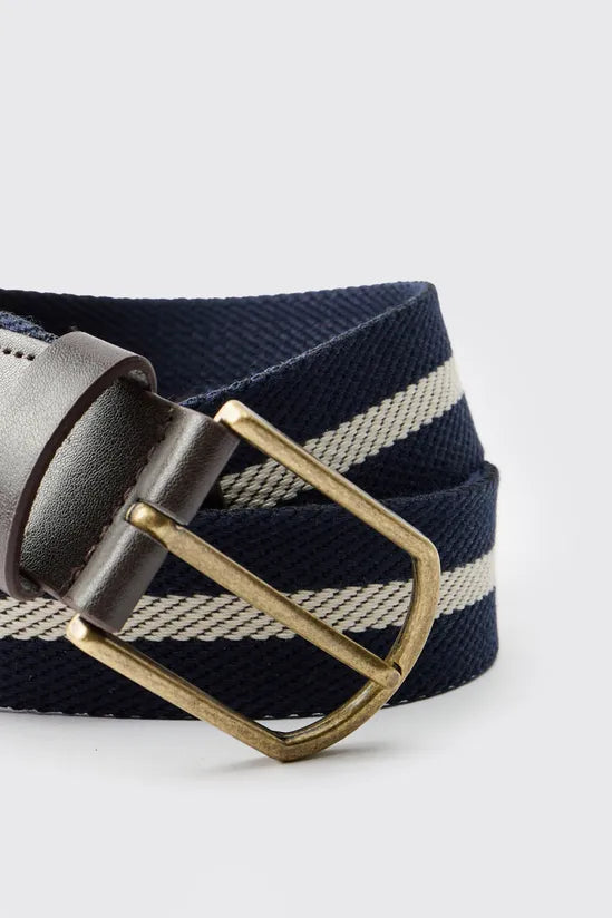 Striped Faux Leather Belt