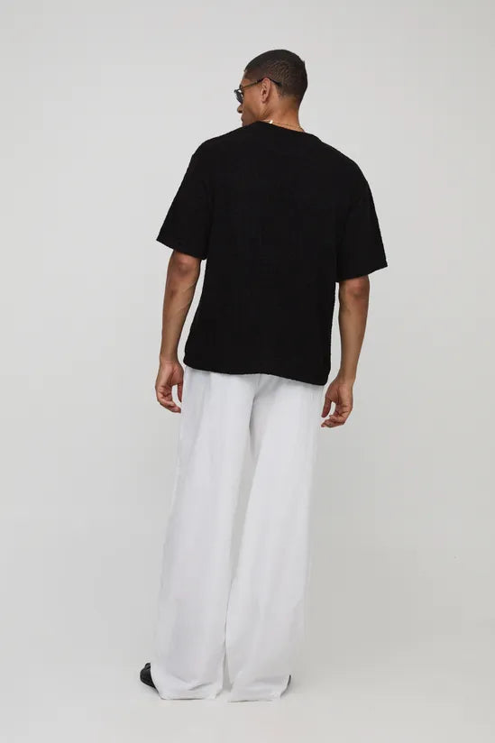 Boxy Fit Fine Knitted T-Shirt