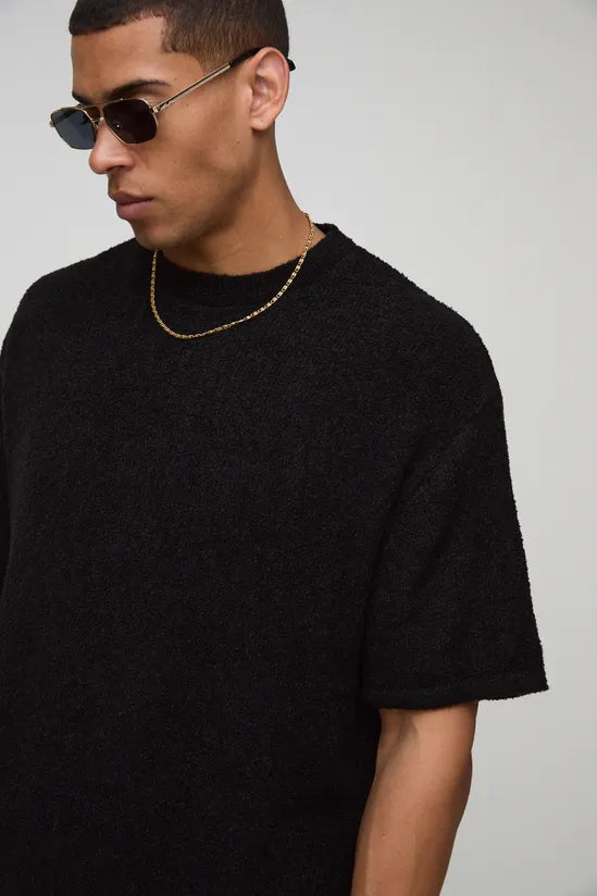 Boxy Fit Fine Knitted T-Shirt