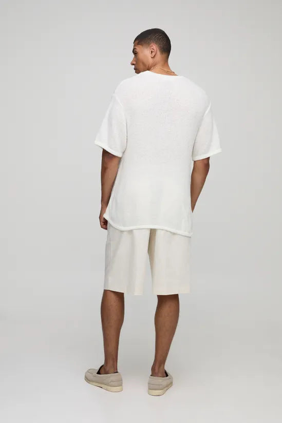 Boxy Fit Fine Knitted T-Shirt