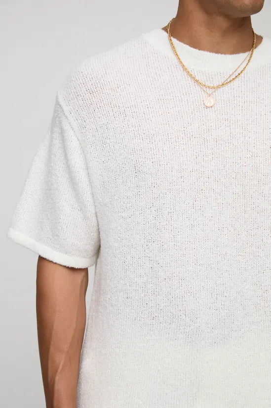 Boxy Fit Fine Knitted T-Shirt