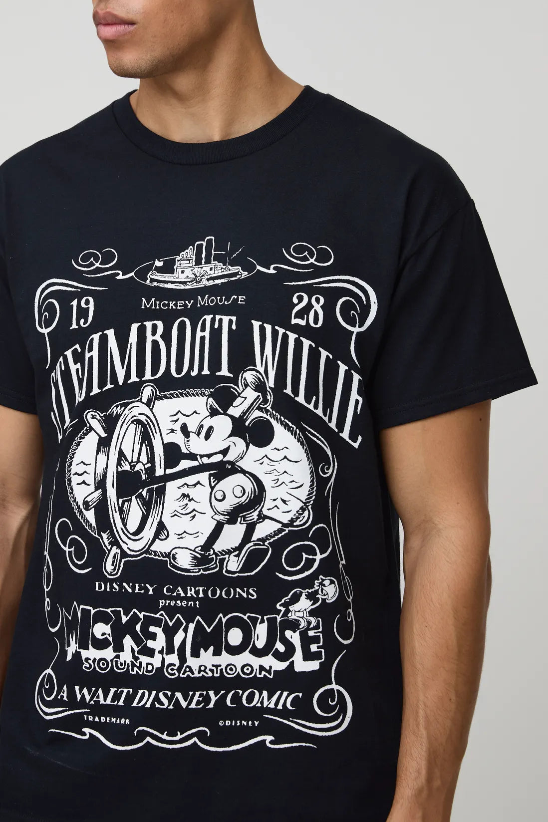 Oversized Disney Mickey Mouse License Printed T-Shirt