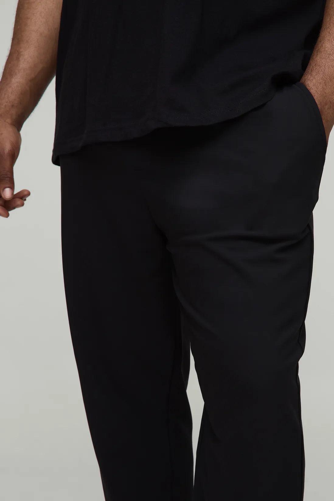 Plus Elasticated Waist Technical Stretch Slim Trousers