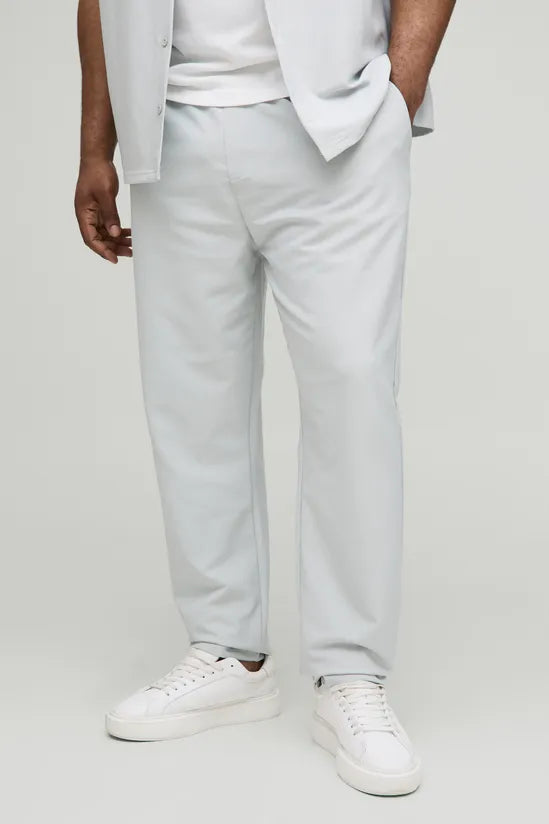 Plus Elasticated Waist Technical Stretch Slim Trousers