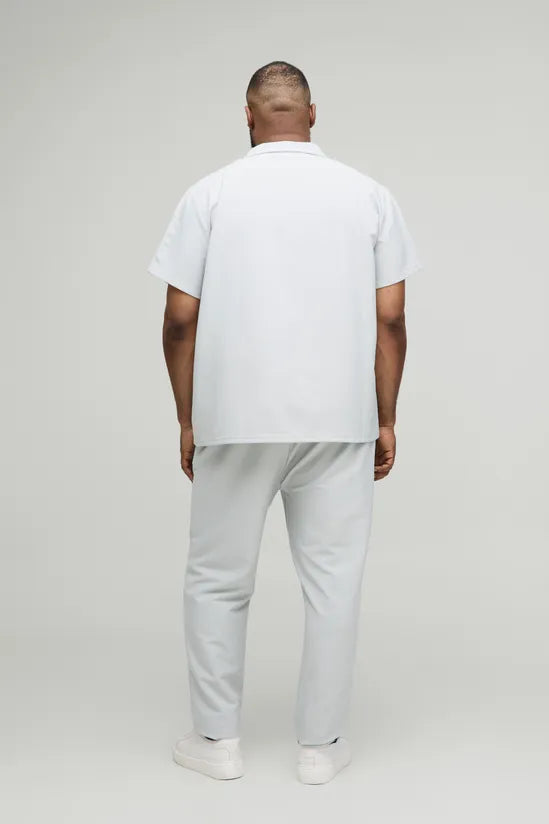 Plus Elasticated Waist Technical Stretch Slim Trousers