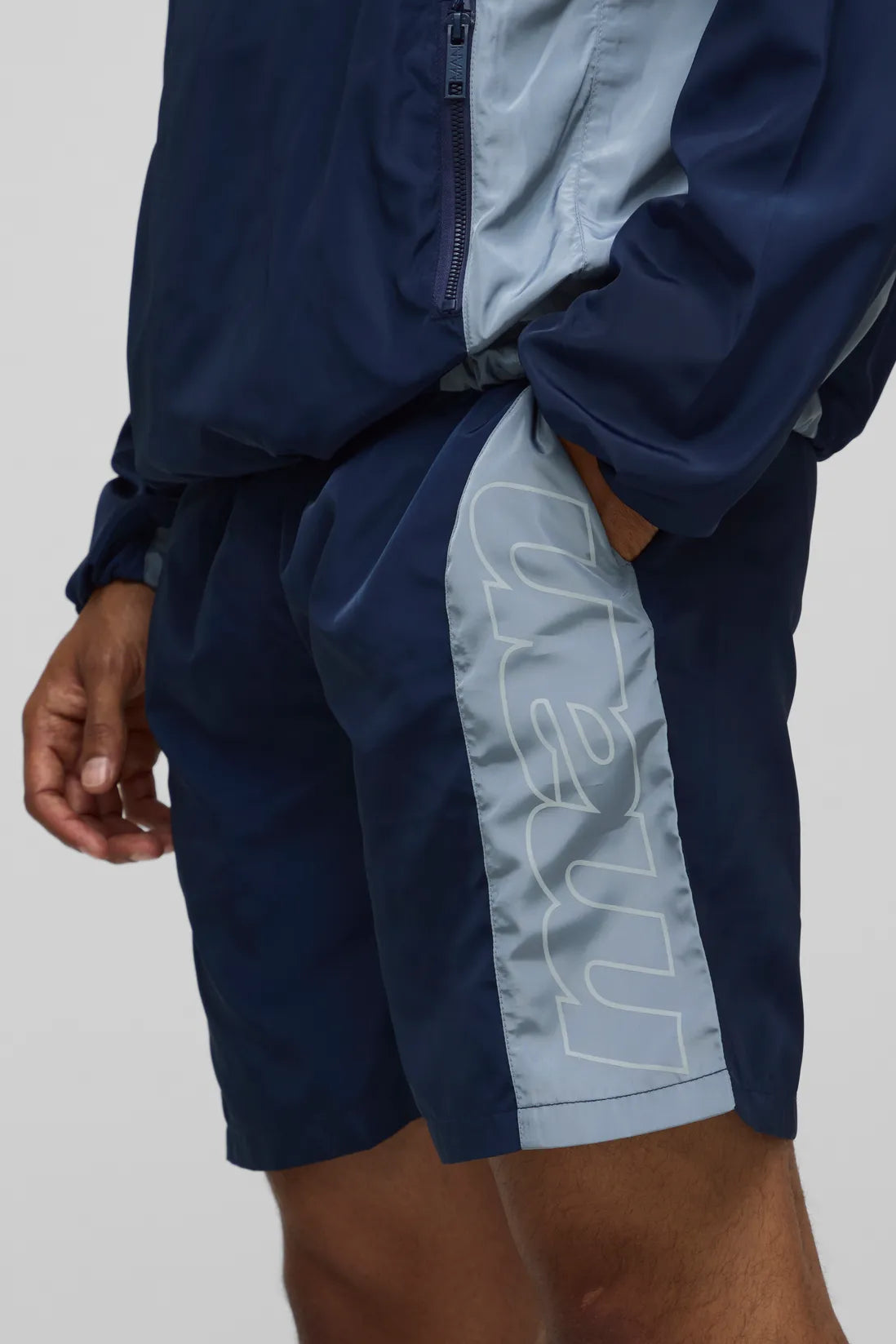 MAN Relaxed Nylon Colour Block Short