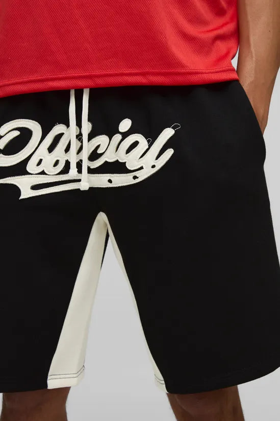 Relaxed Official Applique Long Length Gusset Shorts