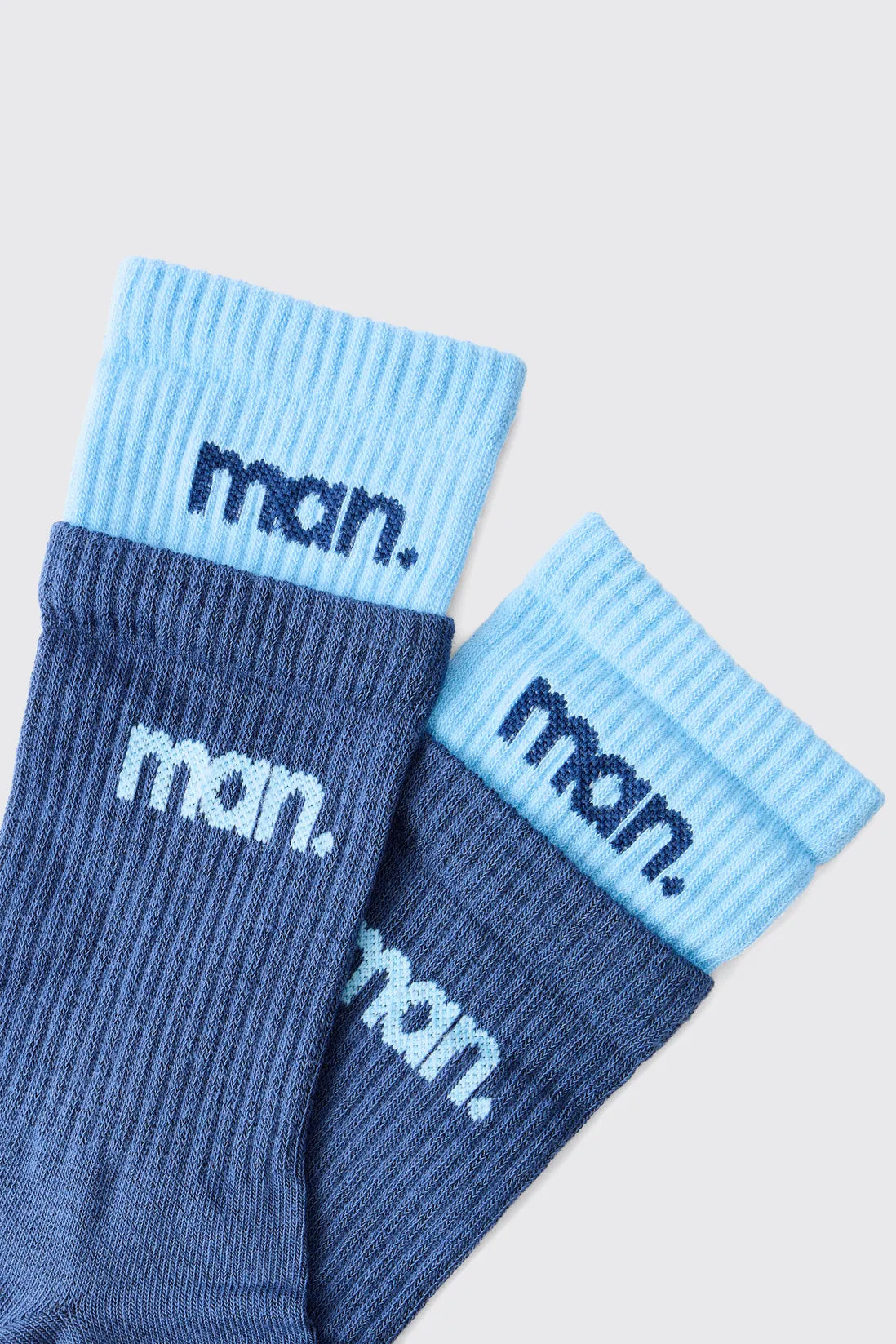 Blue Faux Layer Double MAN Sport Sock