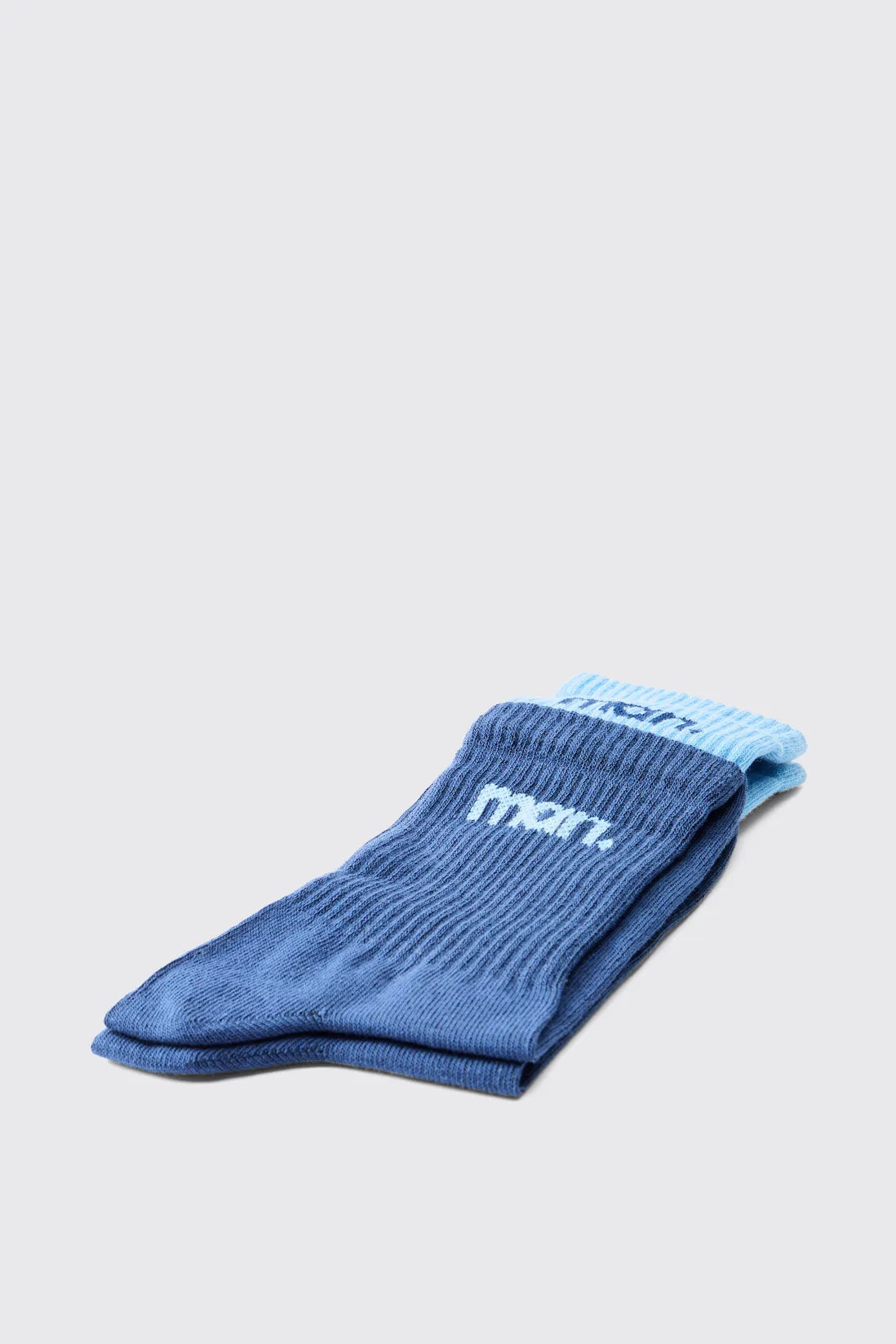 Blue Faux Layer Double MAN Sport Sock