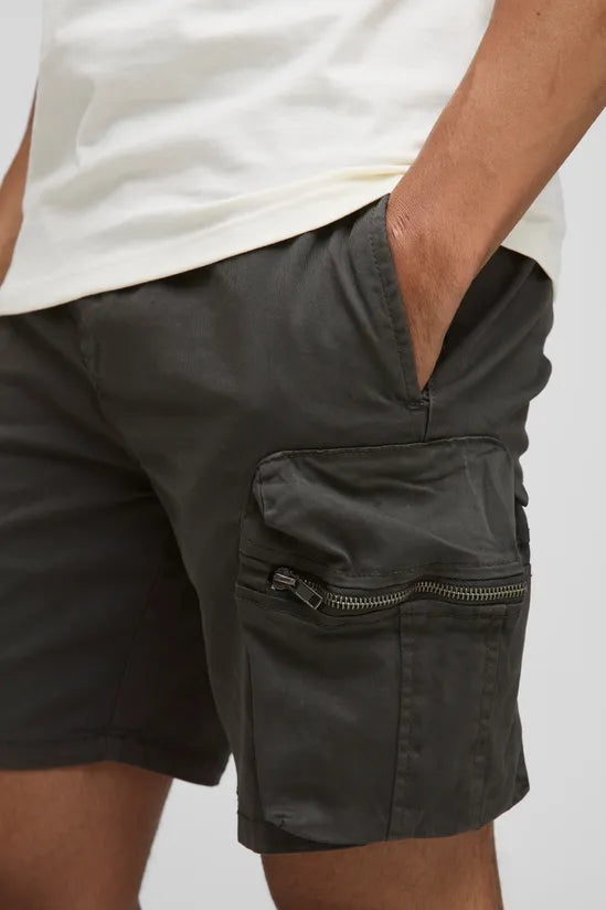 Elasticated Waist Slim Fit Cargo Shorts